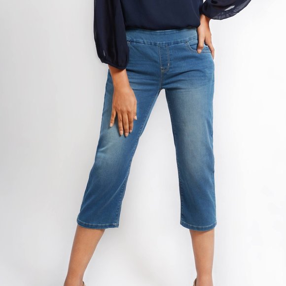 OLGYN Denim - OLGYN Women Stretch Light Blue Denim Pull up Pant